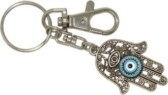 Generic N186 Hamsa Hand, Hand of Fatima, Hand of Miriam with Lucky Evil, Nazar Boncuk Eye Keyring - Protection, Peace and Prosperity