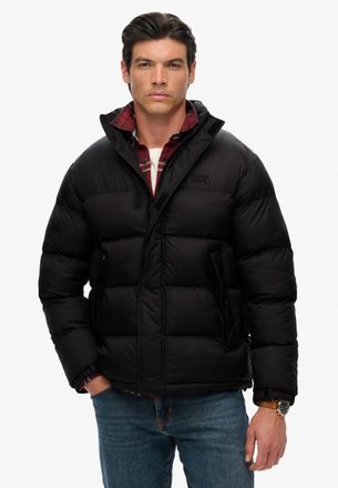 Superdry Steppjacke SUPERDRY NON HOODED TECH PADDED JKT, Herren, Gr. L, schwarz, Web, Obermaterial: 100% Nylon, unifarben, loose fit, Jacken Steppjacke