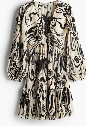 H&M Plissee-Kleid - Beige