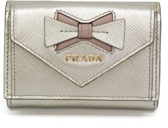 Prada Saffiano Gold Leather Wallet (Pre-Owned)