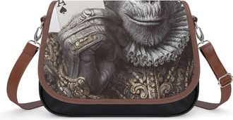 Generic Monkey Playing Poker Card Womens Crossbody Bag Fashion Shoulder Handbags Message Tote Bag with Adjustable Strap