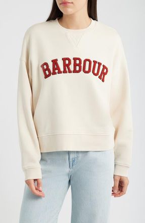 Barbour Silverdale Logo Sweatshirt in Calico at Nordstrom, Size 12
