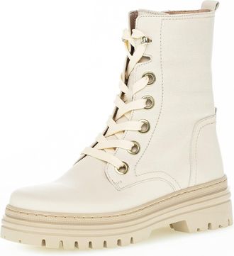 Gabor Women Ankle Boots, Ladies Combat Boots,Removable Insole,lace-up Boots,Winter Boots,Winter Shoes,Boots,Booties,Beige (Panna),40 EU / 6.5 UK