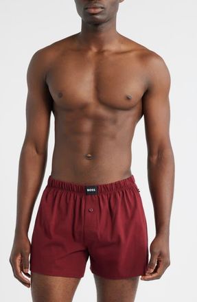 BOSS Assorted 2-Pack Knit Cotton Boxers in Burgundy at Nordstrom, Size X-Large
