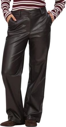 Object Object, Broeken, Dames, Bruin, M, Polyester, Objliva MW Wide Pants Noos