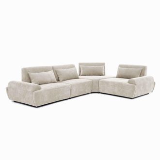 Oviala Sof&aacute; esquinero modular de 4 plazas con respaldo ajustable 340 cm crudo