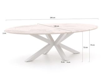 Bellagio la vita attrattiva Bellagio Induno Ellips dining tuintafel 240x120cm