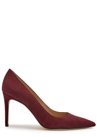 Stuart Weitzman Stuart Weitzman Stuart Power 85 Suede Pumps - Burgundy