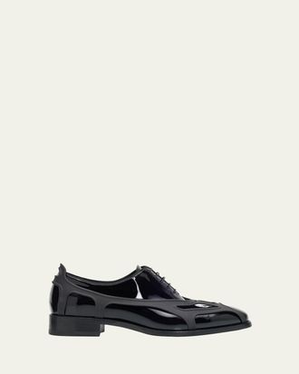 Christian Louboutin x Jaden Smith Mens Caged Patent Leather Oxfords