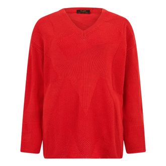 Moorer Nisa Trui - Dames - V-hals truien - Rood - XS - Katoen - Truien & Vesten