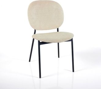 Oresteluchetta Set 2 sillas apilables tejido beige, patas negras 81x47x58 cm