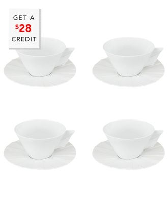 Vista Alegre Matrix Tea Cup And Saucers (Set Of 4) With $28 Credit
