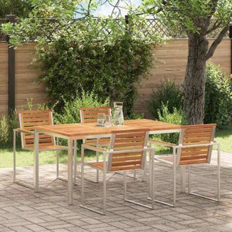 vidaXL Vidaxl - Tavolo da pranzo da esterno Marrone legno massello di acacia