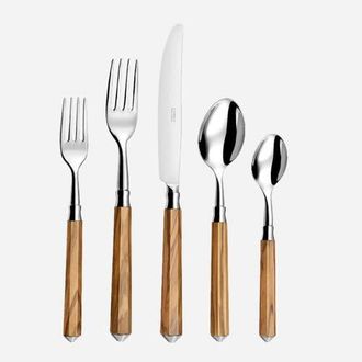 Capdeco Galaxie - 5 Piece Place Setting in Olive Wood at Nordstrom