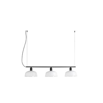 Netlighting Tatawin Medium White Linear Bar Pendant Lamp in Black