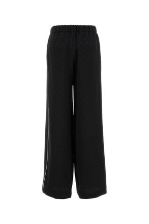 Gucci Womens Satin Pyjama Trousers Black Viscose Polyester
