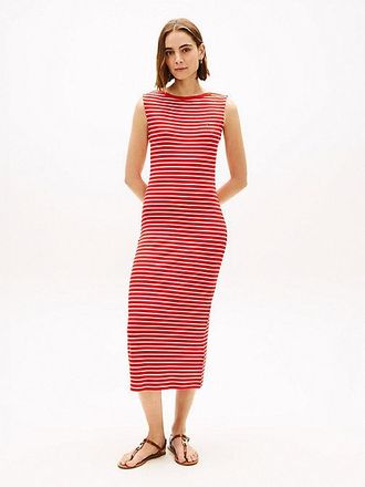 Tommy Hilfiger Boat Neck Slim Midi Bodycon Dress
