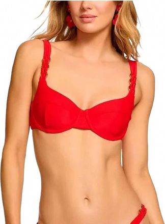 Ramy Brook Rafaelle Chain Strap Underwire Bikini Top In Red