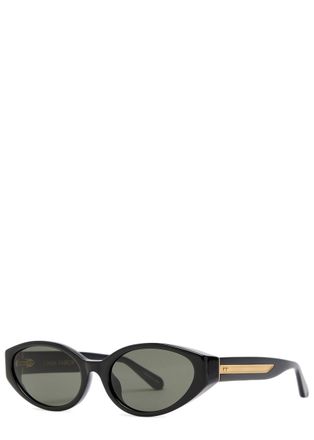 Linda Farrow Oval-frame Sunglasses - Black - One Size