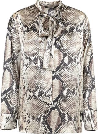 Roberto Cavalli Rock Python Shirt - Dames - Blouses - Beige - M - Overhemden