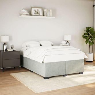 vidaXL Vidaxl - Estructura De Cama Sin Colch&oacute;n Terciopelo Gris Claro 140x190 Cm