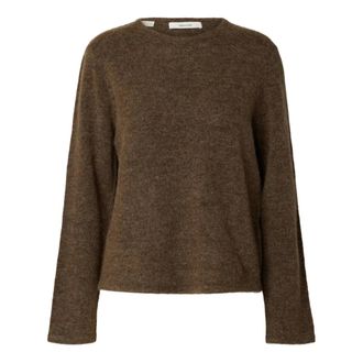 Selected Truien & Vesten, Dames, Bruin, L, Wol, Lulu New LS Knit O-Neck