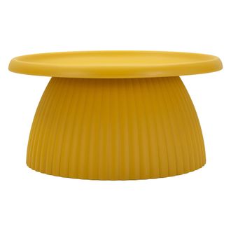Dmora Mesa De Centro Kampot, Apta Para Interior/exterior, Forma Redonda, Color Amarillo Mostaza, 71x35x71h Cm