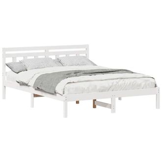 Berkfield Home Traditional with Headboard White 140 x 200 cm Solid pine wood