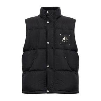 Moose Knuckles Donsjas Gilet Met Logo Applicatie - Heren - Jassen - Zwart - Maat: L Nylon