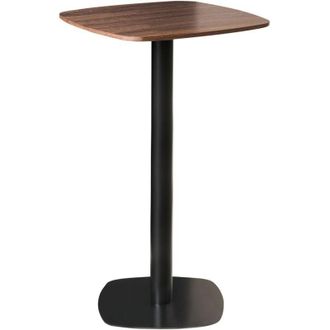 Beliani Bar Table MORELLA Black/ Dark Brown 60 cm 60 cm