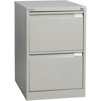 Bisley 2 Drawer Foolscap Filing Cabinet - Goose Grey