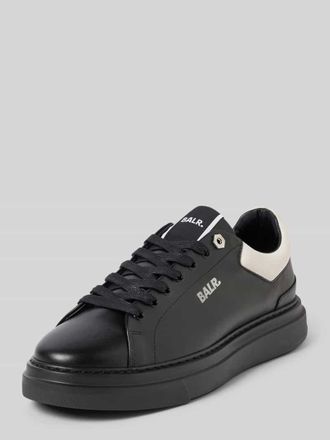 BALR. Low Top Sneaker aus Leder mit Label-Print Modell Game Day in Black, Gr&ouml;&szlig;e 45