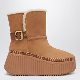 Chlo&eacute; Brown Nama ankle boots in suede cowhide