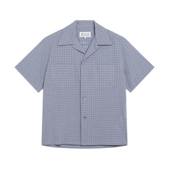 Maison Margiela Short Sleeve Shirts, male, Blue, Size: M Short Sleeve Double Over Shirt