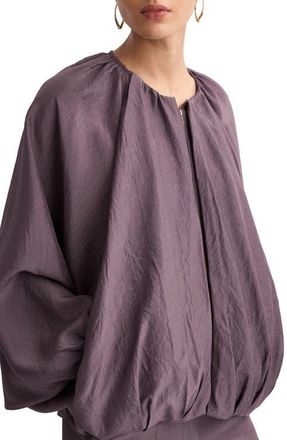 Mango Oversize Bubble Bomber Jacket in Purple at Nordstrom, Size X-Small
