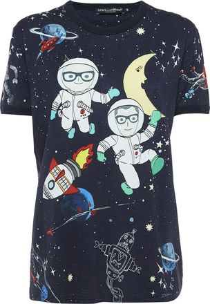 Dolce & Gabbana T-shirt met Space-print - Zwart