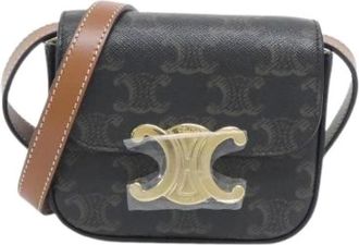 Celine Pre-owned Cross Body Bags, female, Brown, Size: ONE SIZE Pre-owned Vintage Canvas Cross Body Bag