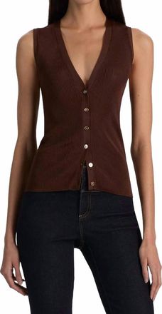 Alice & Olivia Loly Vest In Brown