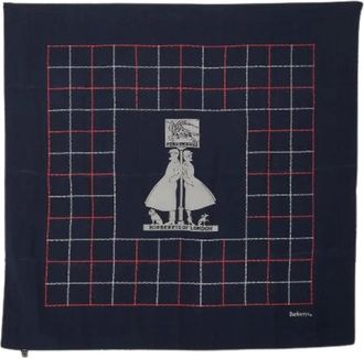 Burberry Pre-owned Scarves, female, Blue, Size: ONE SIZE Pre-owned Silk Scarf