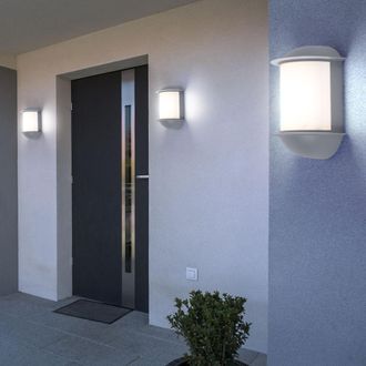 ETC Shop Lampada Da Parete Per Esterni Lampada Da Parete Per Esterni Da Giardino, Lampada Da Esterno, Fusione Di Alluminio Argento, 1x Led 7w 550lm, Lxaxh 16x2