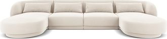 BLOOMINGLOFT 5-Sitzer Design Panorama Sofa Tulum mit Samtbezug