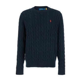 Polo Ralph Lauren Truien & Vesten, Heren, Blauw, L, Katoen, Kabel Gebreide Trui