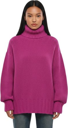 Lanvin Fuchcia Pink Turtle Neck Sweater
