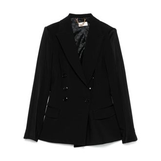 Elisabetta Franchi Blazers, female, Black, Size: L Double-Breasted Blazer