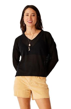 Carve Designs Lightweight Mesh Pullover in Black at Nordstrom, Size Xx-Small