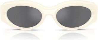 Jimmy Choo London 54mm Oval Sunglasses in Opaline Latte /Grey /Silver at Nordstrom