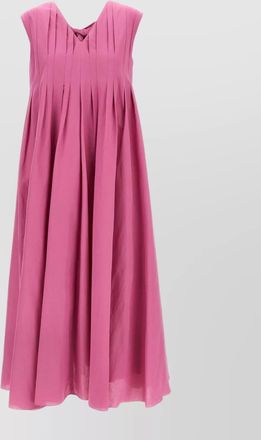 Max Mara bow pleated midi sleeveless dress