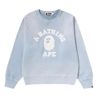 A Bathing Ape Vintage Washed College Crewneck Sweatshirt Grey 1M30213301-CHARCOAL