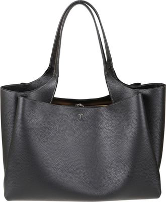 Tod's APA 2 Manici Media T Pendente - Dames - Shoppers - Zwart - ONE Size - Leer - Tassen