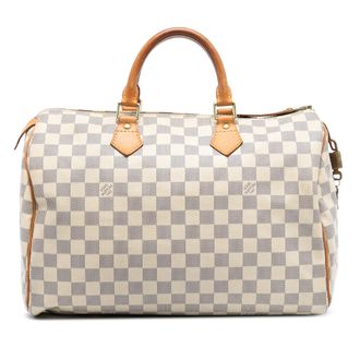 Louis Vuitton Pre-owned Womens Damier Azur Speedy 35 - Nude Textile - One Size